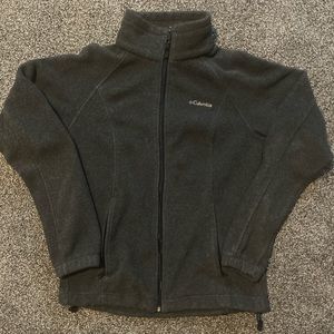 grey columbia fleece sweatshirt/sweater zip up size M made in vietnam